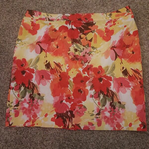 Charter Club Bight Pink, Orange and Yellow Floral Skirt in Size 18 W (WIDE)
